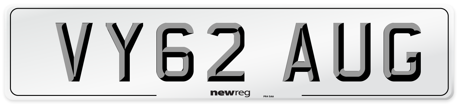 VY62 AUG Number Plate from New Reg